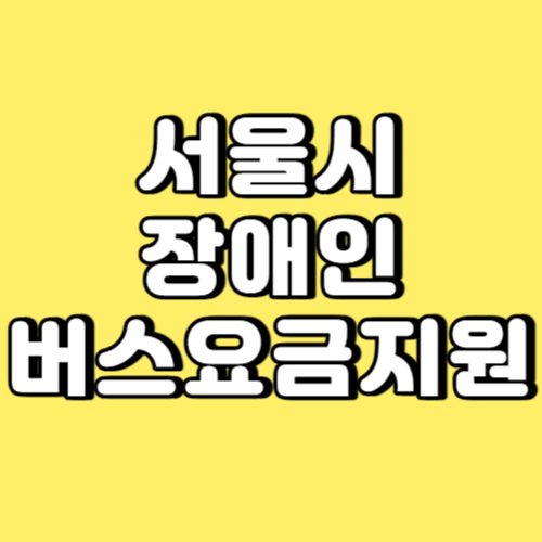 서울시 장애인 버스요금지원 썸네일
