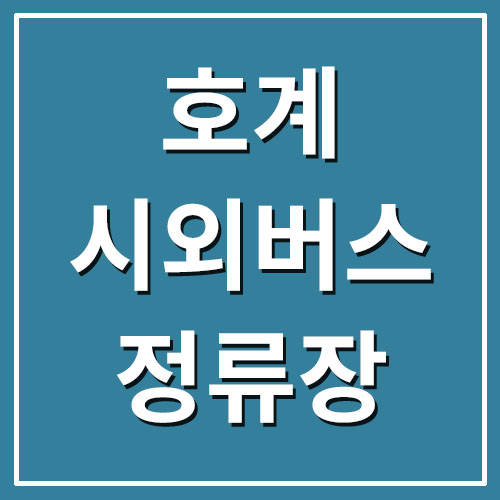  안양 호계시외버스정류장 시간표