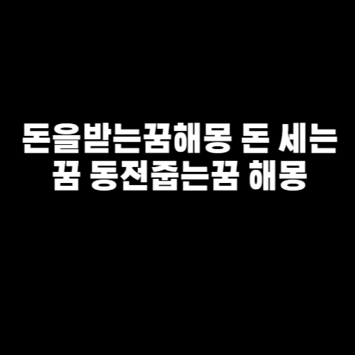 돈을받는꿈해몽 돈 세는꿈 동전줍는꿈 해몽