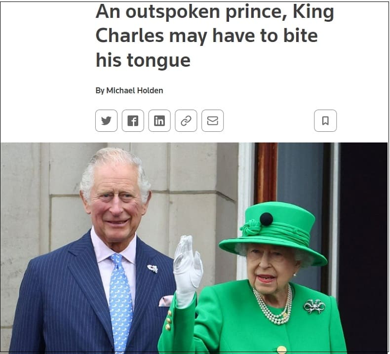  70년 넘게 재위한 엘리자베스 2세에 이은 찰스 3세...과연 영연방 15국이 유지될까 VIDEO: An outspoken prince, King Charles may have to bite his tongue