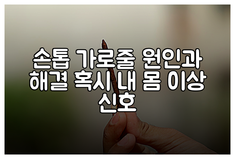 손톱 가로줄 원인과 해결 혹시 내 몸 이상 신호