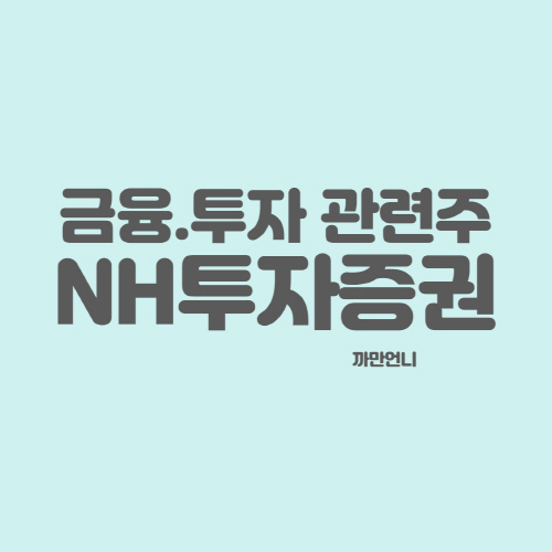금융,투자,펀드 관련주 NH투자증권 주가 및 배당금