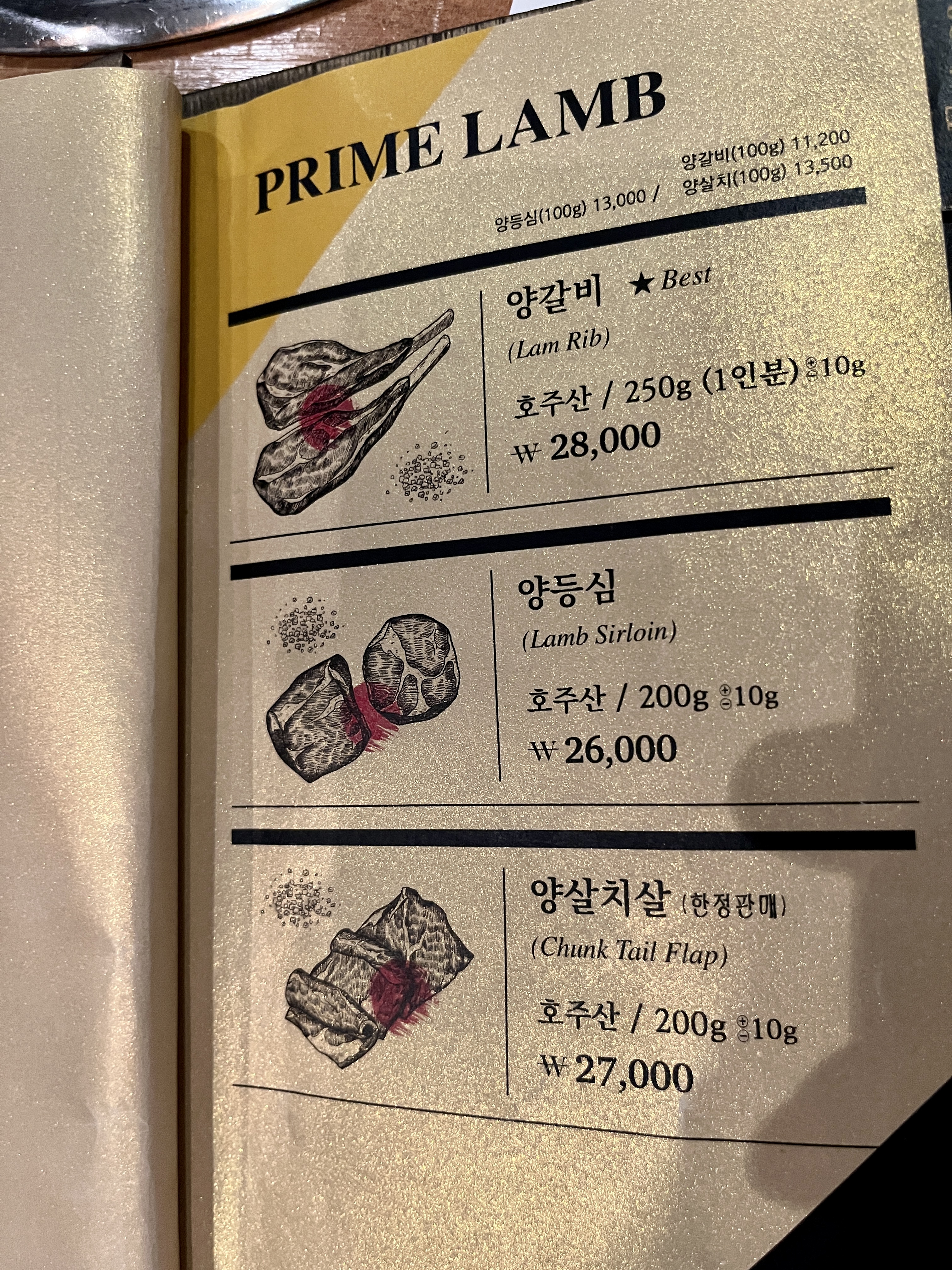 메뉴판 : 프라임 램