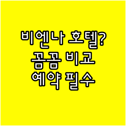 비엔나 호텔 예약 전 필독 6곳의 장