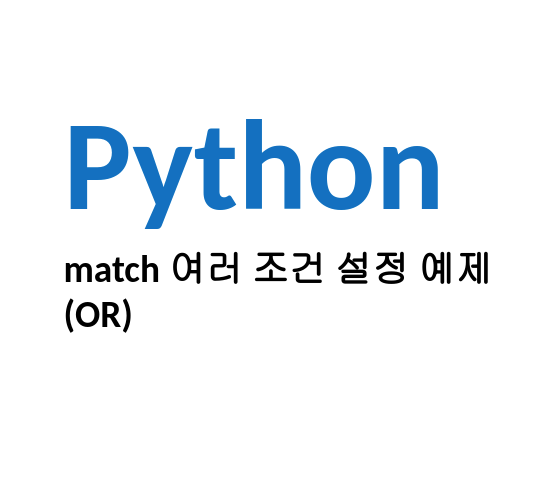  [Python] 파이썬 코딩 match 여러 조건 설정 예제(OR)