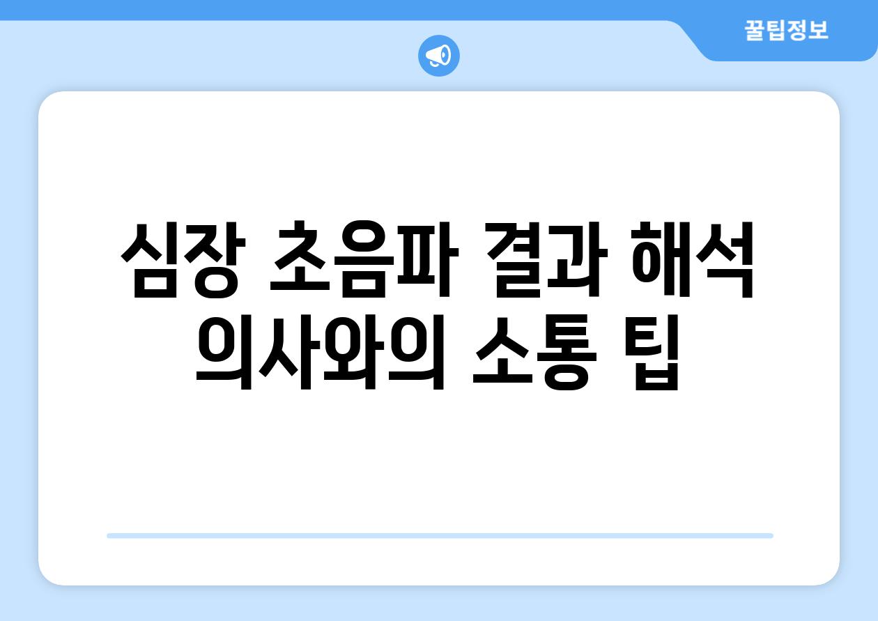 심장 초음파 결과 해석 의사와의 소통 팁