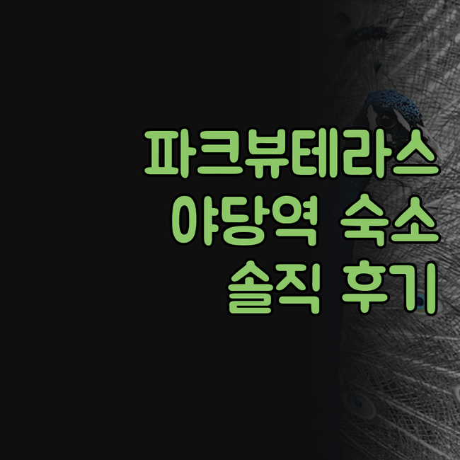 파크뷰테라스, 야당역 근처 가성비 숙