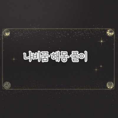  나비꿈 해몽 풀이 다양한 꿈해몽