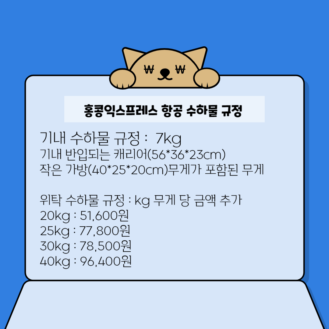 홍콩 익스프레스 수하물 규정