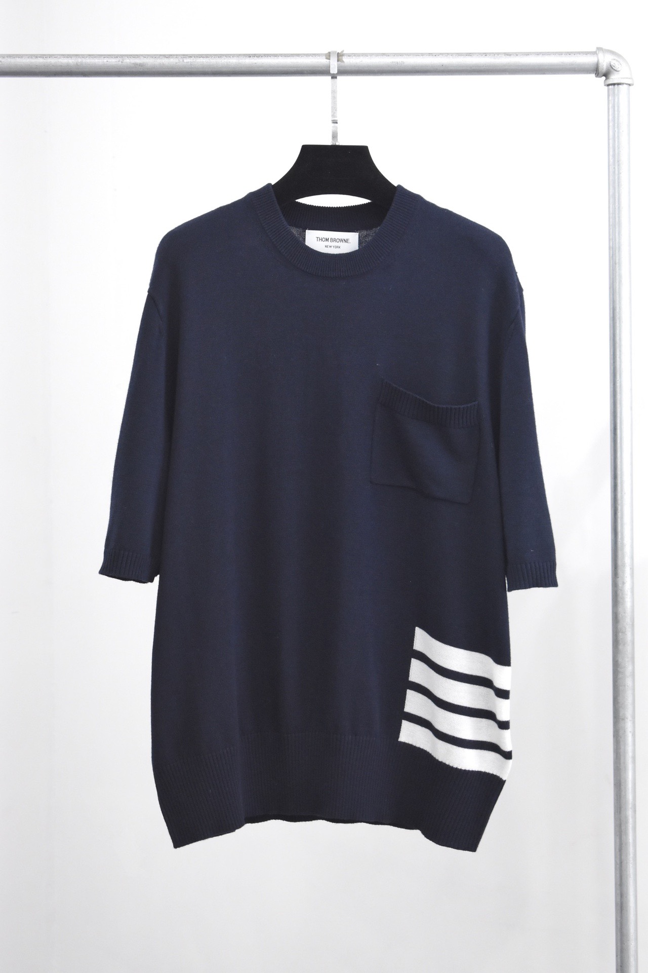  [THOM BROWNE] 톰브라운 니트 반팔 티셔츠 MKA354A Y1002 415 (3 COLOR)