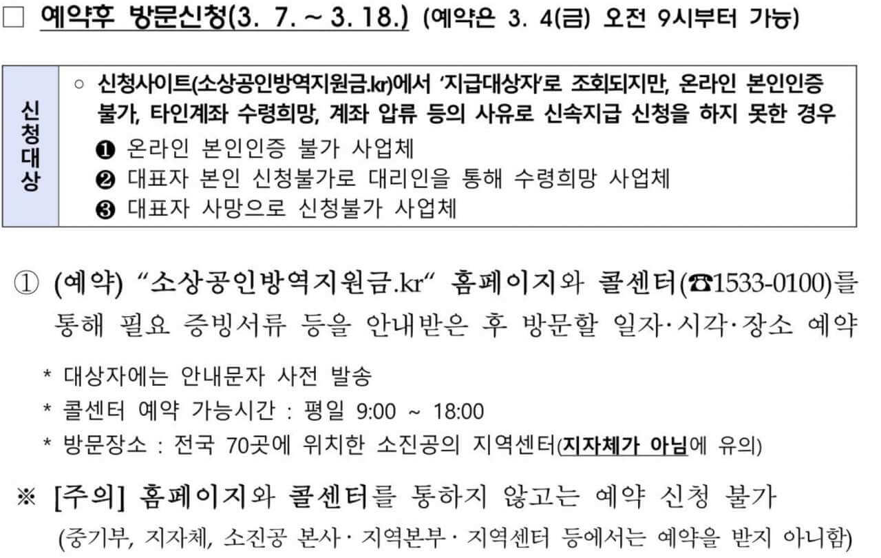 방문신청대상과주의점