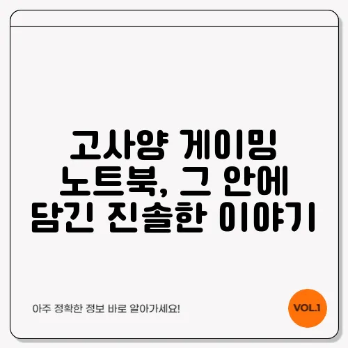 고사양 게이밍 노트북, 그 안에 담긴 진솔한 이야기