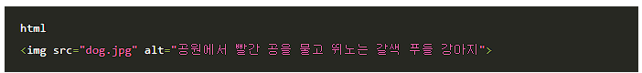 alt 태그 html 입력결과 화면