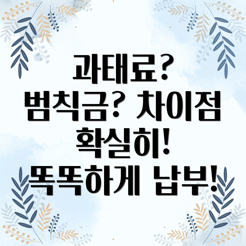 과태료범칙금차이