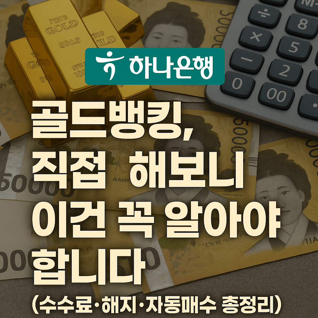 하나은행 골드뱅킹, 직접 해보니 이건 꼭 알아야 합니다 (수수료·해지·자동매수 총정리)