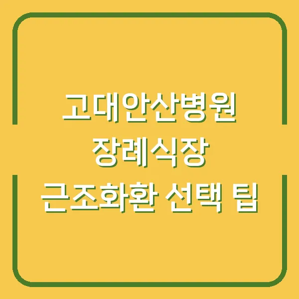 고대안산병원 장례식장 근조화환 선택 팁