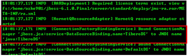 JBoss 기동 시 Tibero Datasource 바인딩 확인