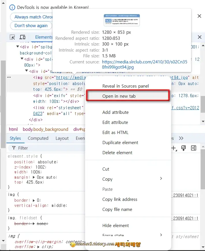 크롬_우클릭금지페이지에서_이미지내려받기_3