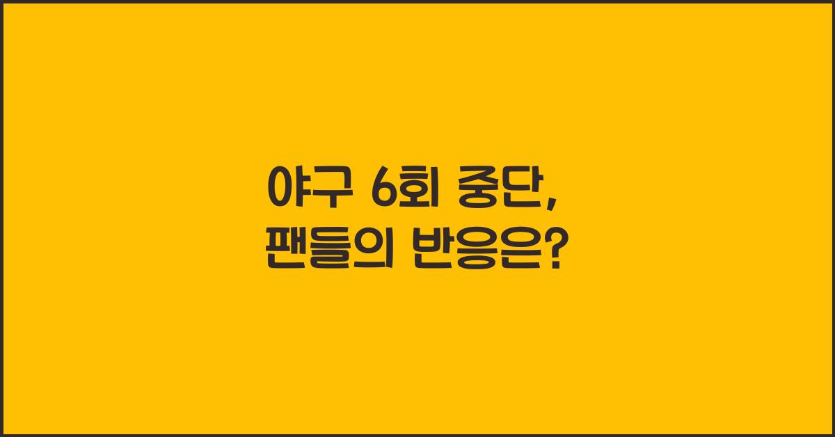 야구 6회 중단