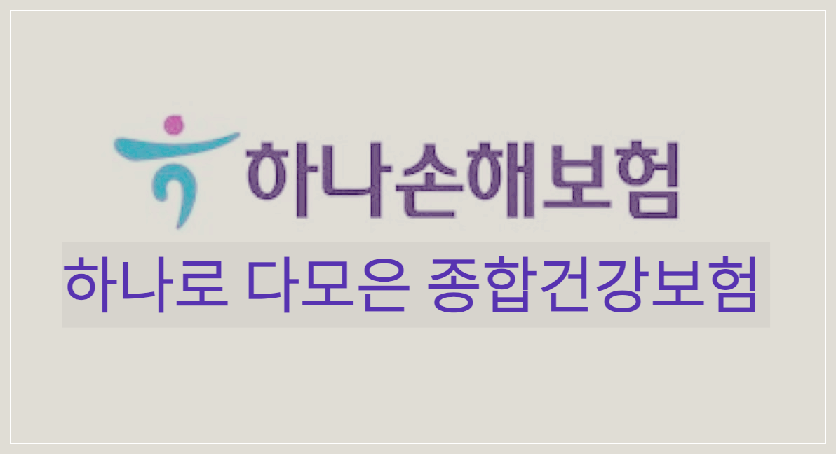  하나로 다모은 종합건강보험 : 상해, 질병, 비용까지 필요한 보장을 전부 담은 하나손해보험의 종합건강보험