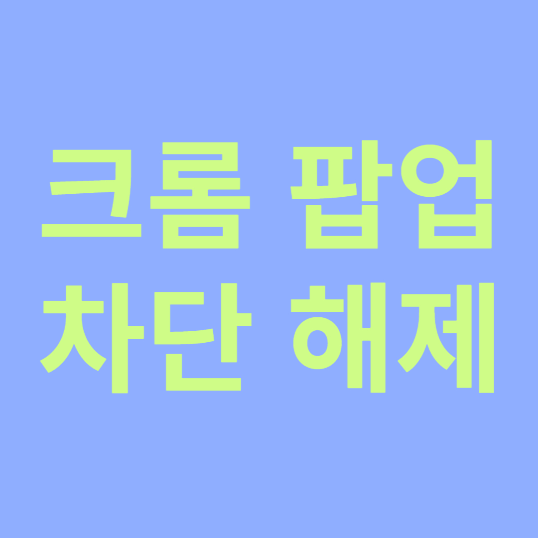 크롬 팝업 차단 해제 방법