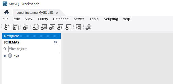 로컬 서버 MySQL 접속 완료