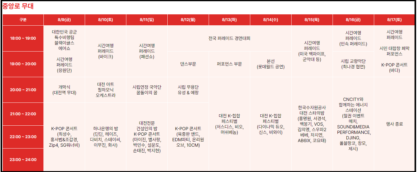 2024년 대전 0시 축제