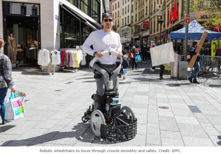 사람들 속을 더욱 안전하게 다닐 수 있는 로봇 휠체어 VIDEO: Robotic wheelchairs to move through crowds smoothly and safely