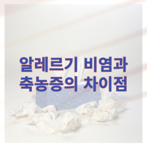 알레르기 비염과 축농증의 차이점 택스트가 써있는 썸네일