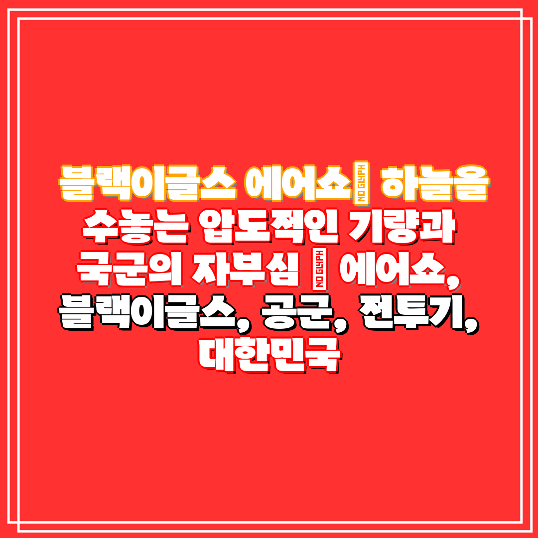 블랙이글스 에어쇼 하늘을 수놓는 압도적인 기량과 국군