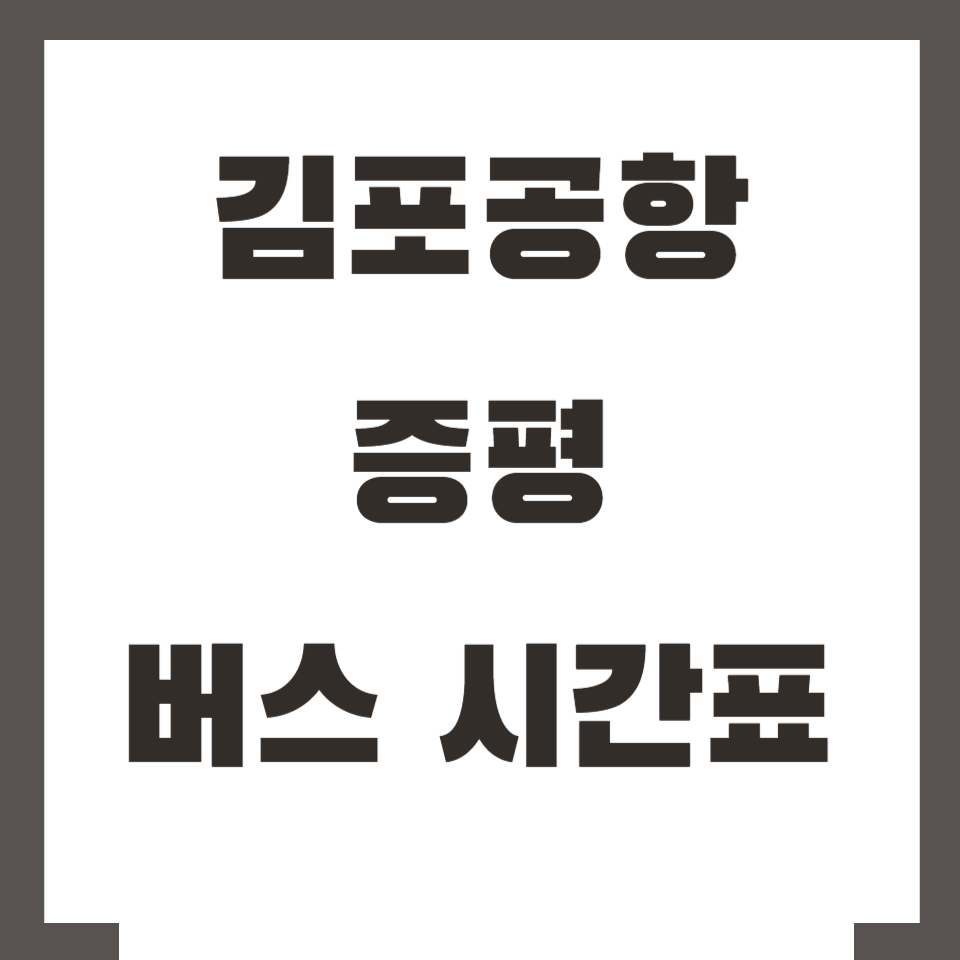 김포공항 증평 버스 시간표
