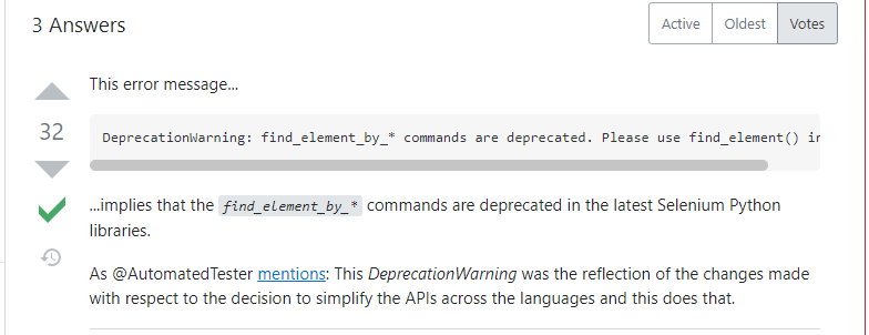 파이썬 selenium 라이브러리 - find_elements_by_* commands are deprecated.