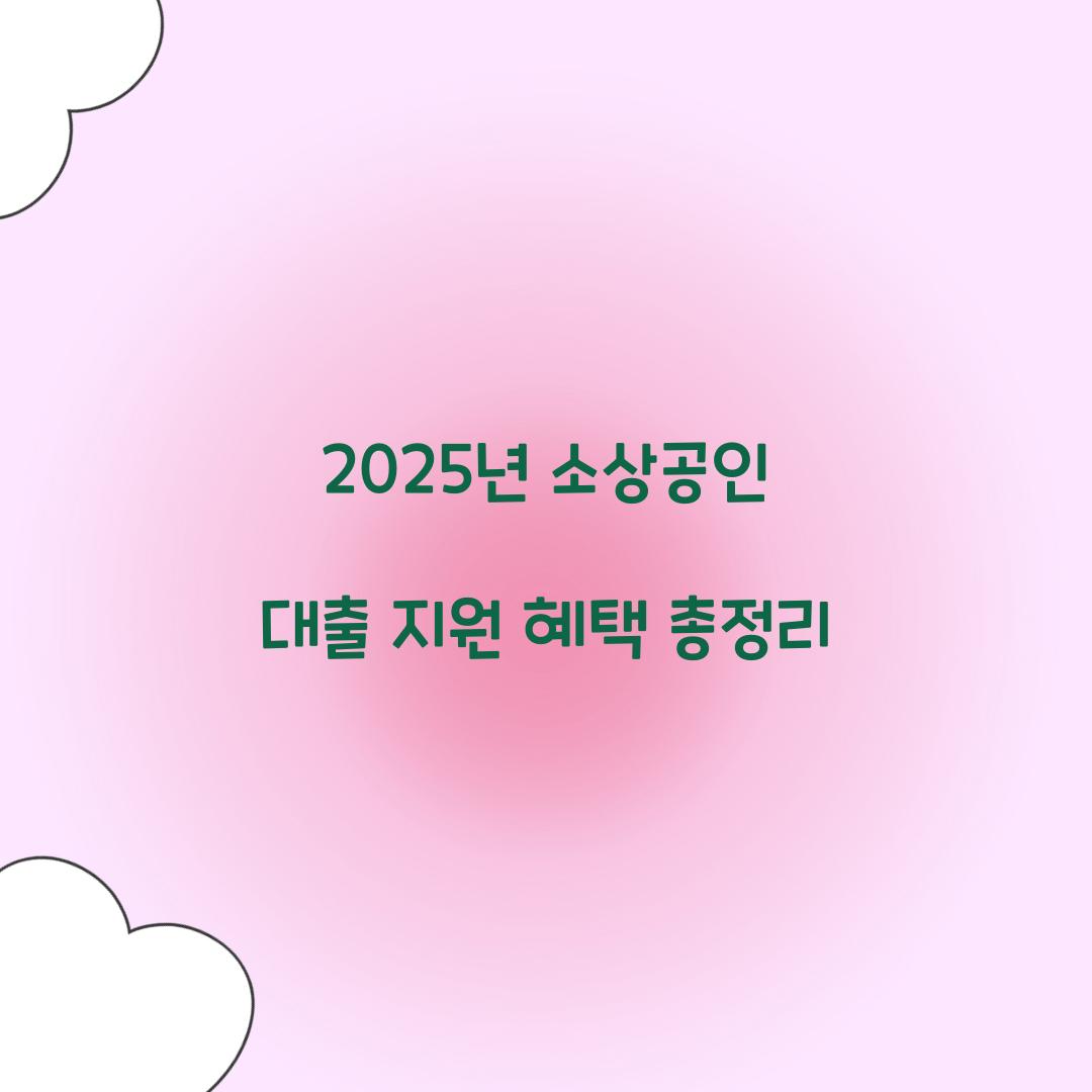 2025년 소상공인 대출