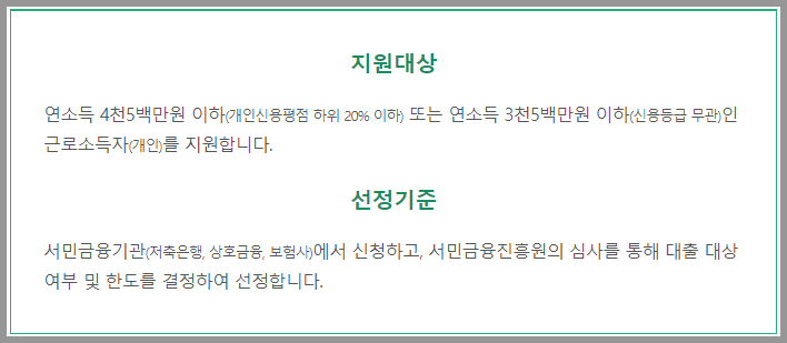 근로자햇살론 자격조건