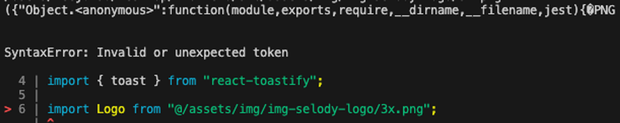  [Jest] png 파일 import error 해결하는 법 ( ({"Object.<anonymous>":function(module,exports,require,__dirname,__filename,jest){PNG )