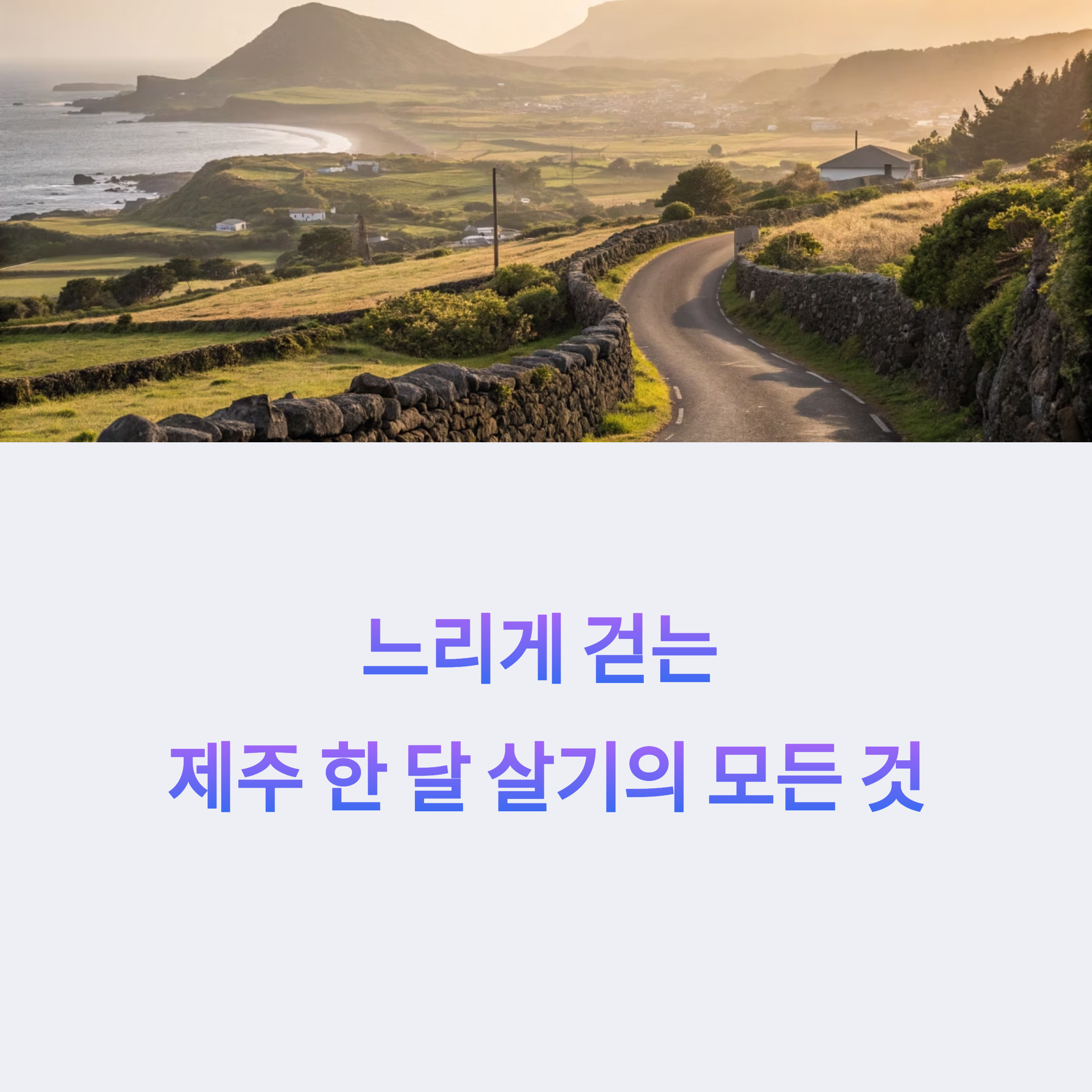 감성 가득한 제주 한 달 살기 코스