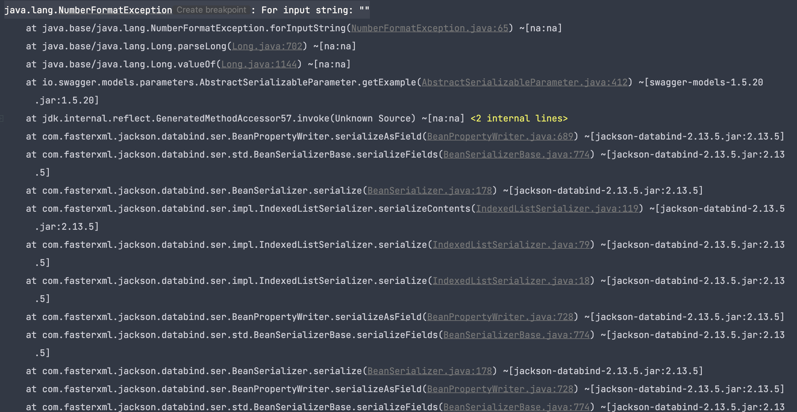  kotlin swagger ui java lang numberformatexception for input string
