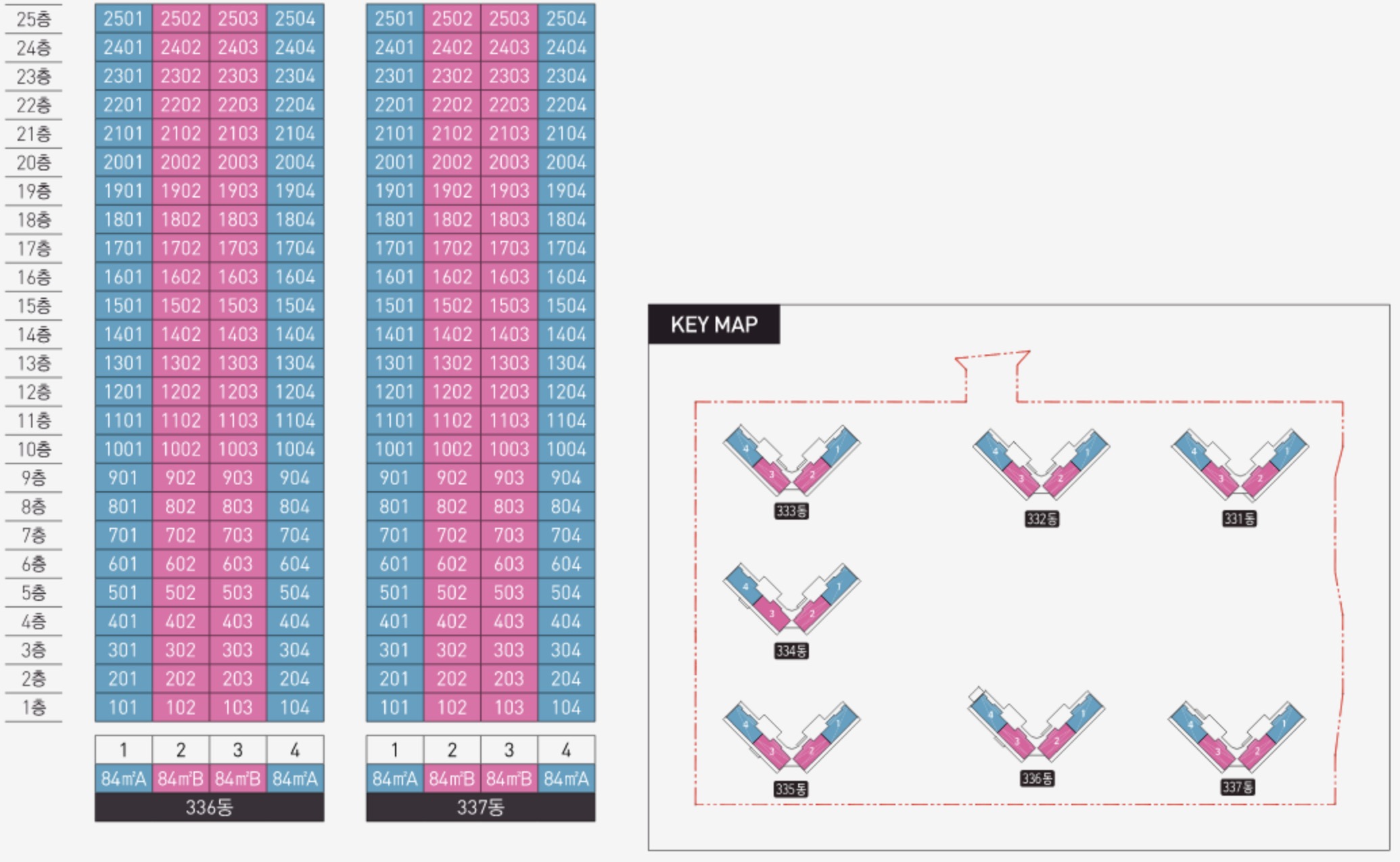 층 별 세대 배치 지도 2