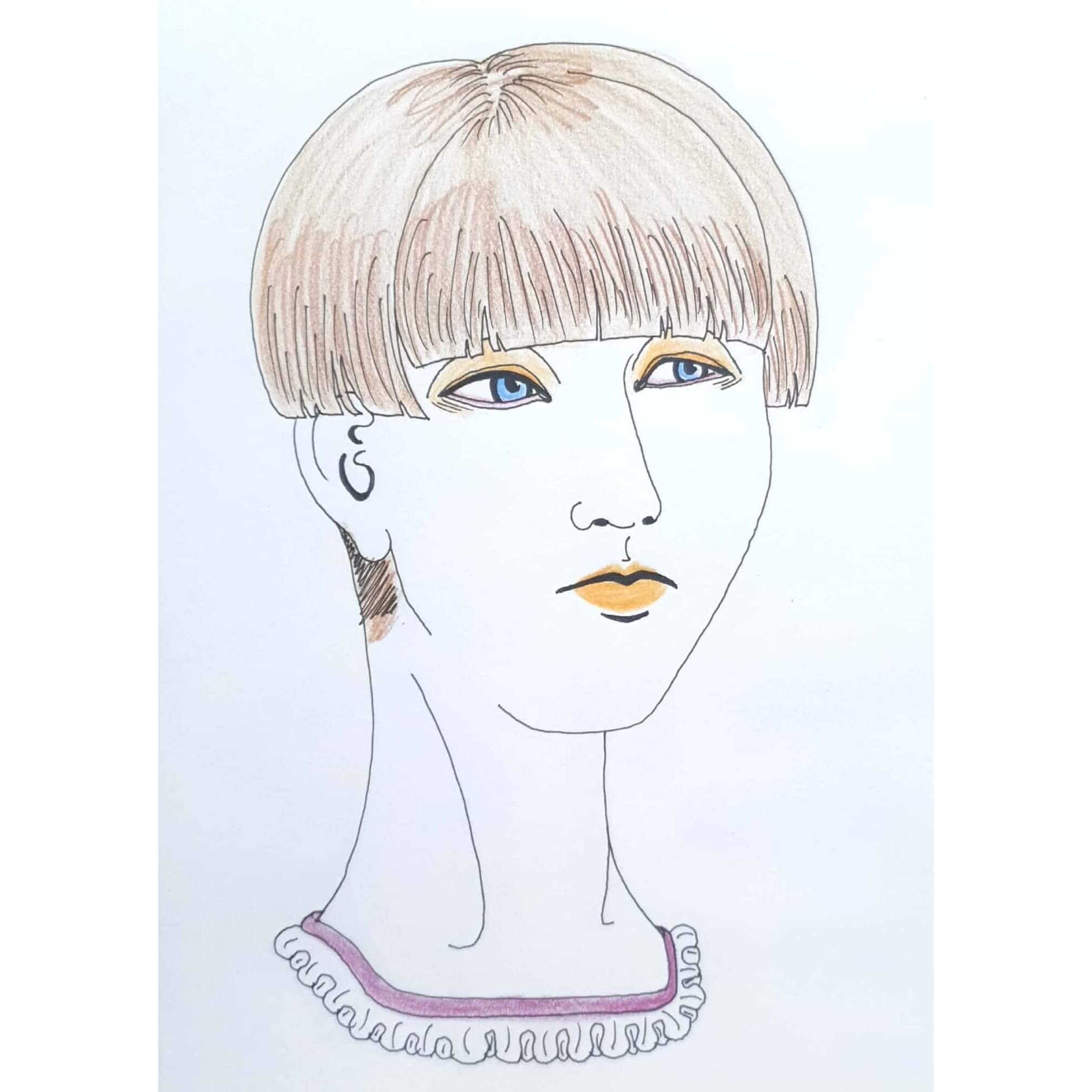  Short Cut 짧은 머리 / 일러스트 그림 드로잉 / 인물화 그리기