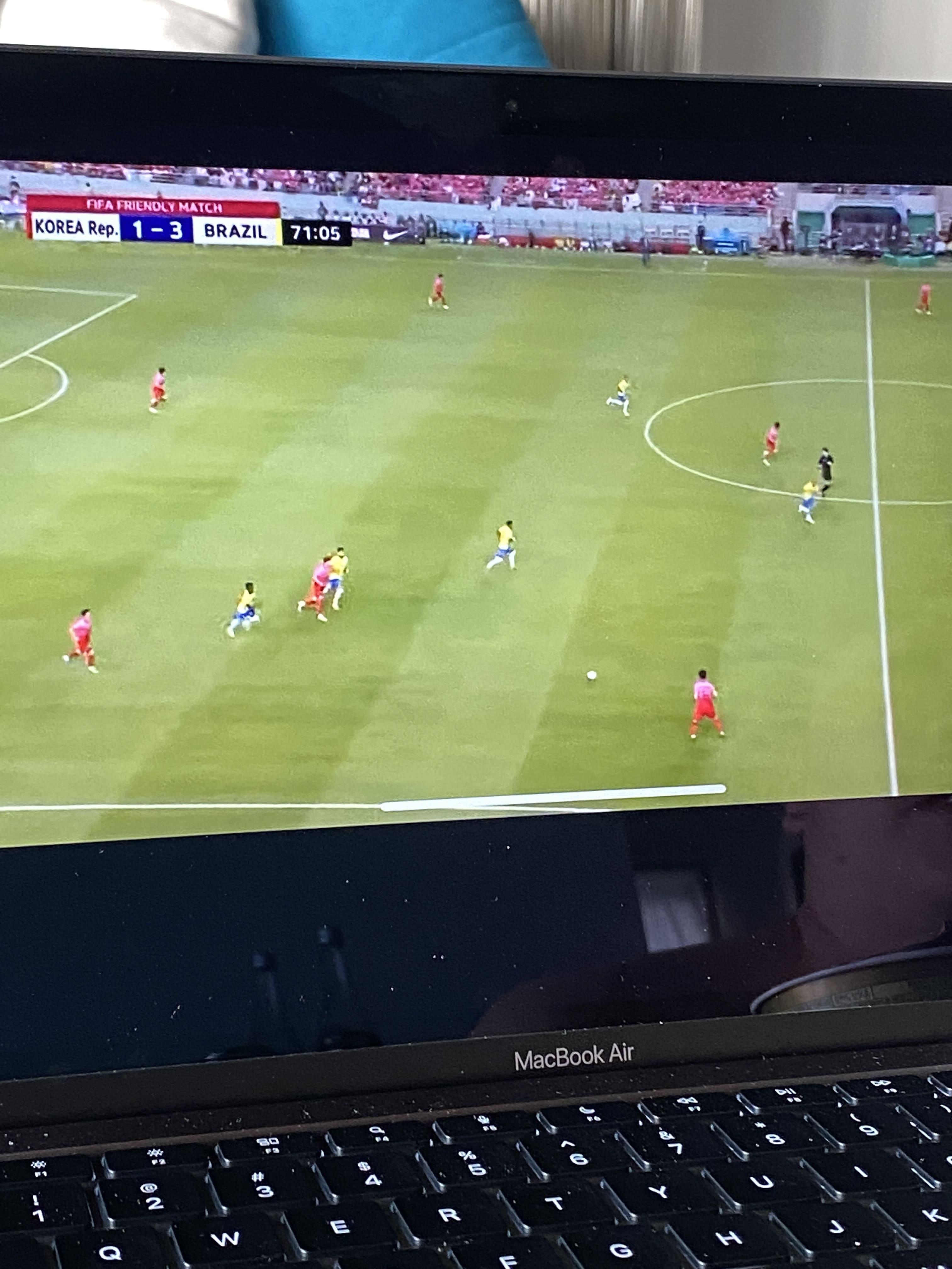 축구경기. 브라질 vs 한국