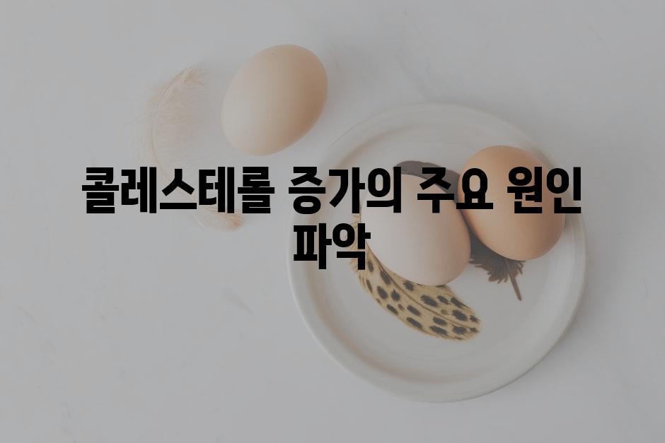 콜레스테롤 증가의 주요 원인 파악