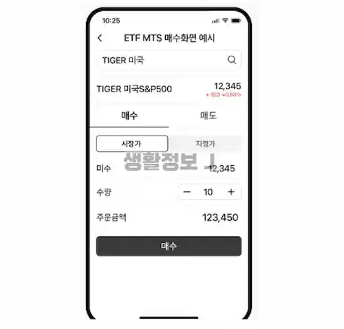 ETF MTS 매수 화면 이미지