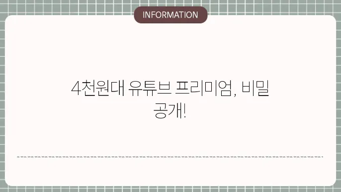 유튜브 프리미엄 요금제에 관한 방법 설명