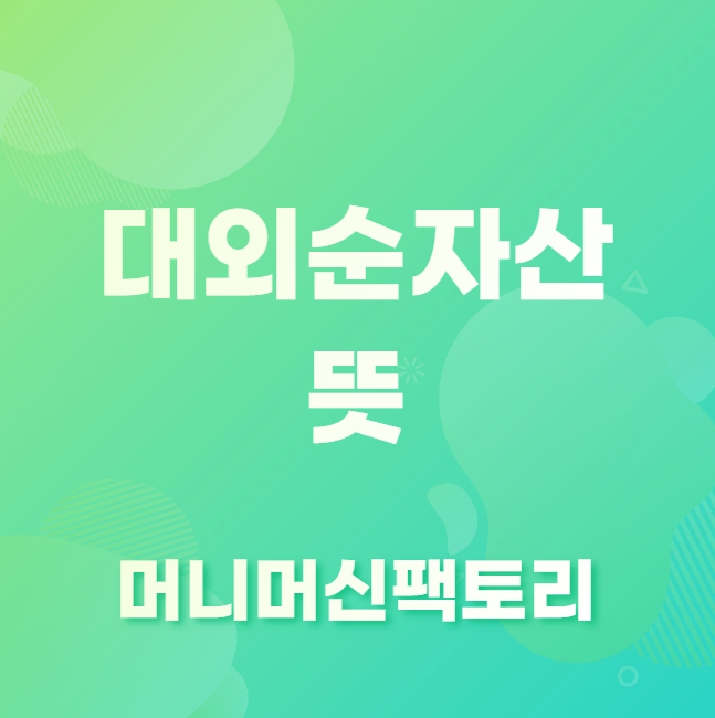 대외순자산 뜻