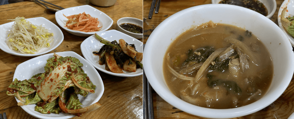 기본-제공되는-콩나물무침-무생채-달랑무-봄동겉절이