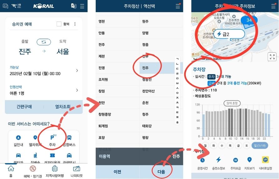 진주역 주차장 실시간 정보와 무료주차장 KTX 시간표