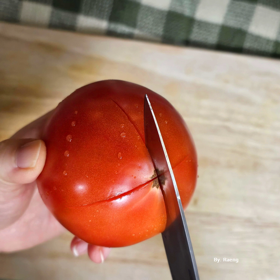 다이어트음식_토마토렌틸콩스프_만드는법_토마토껍질제거