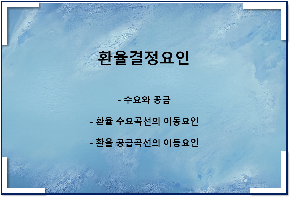  환율결정이론 - 수요와 공급(환율의 변화요인), 균형환율