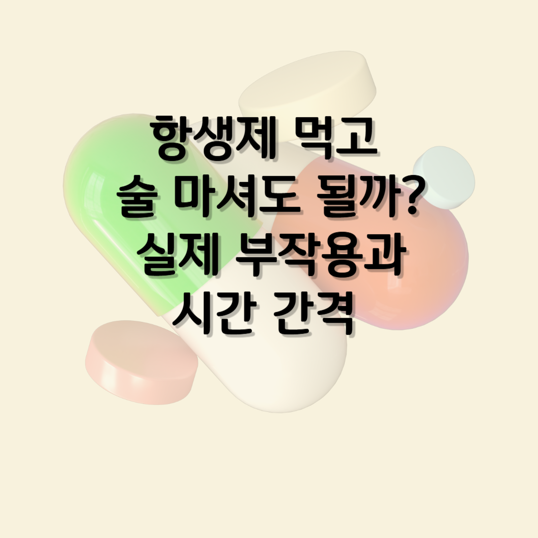 항생제 복용 중 술을 마셔도 되는지, 술 마신 후 항생제 복용은 괜찮은지,

부작용과 권장 시간 간격