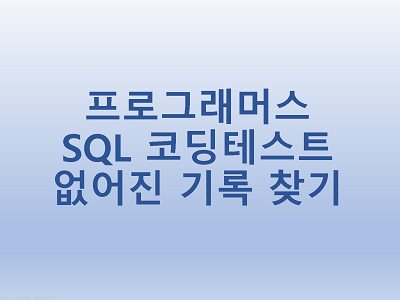  [프로그래머스] SQL 코딩테스트 없어진 기록 찾기